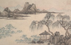 Landschap met Paviljoen en Wilgen