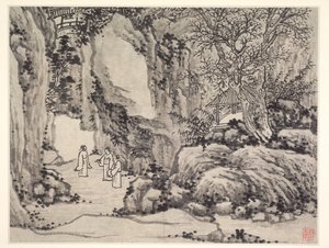 Twaalf Zichten op de Tijgerheuvel, Suzhou: De Zwaardbron, Tijgerheuvel door Shen Zhou