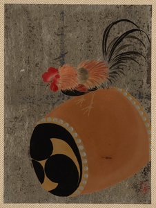 Haan op Trommel door Shibata Zeshin