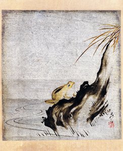 Kikker in vijver door Shibata Zeshin