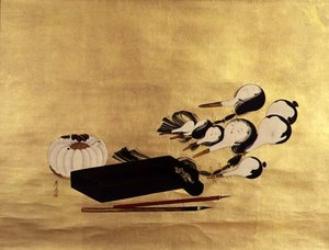 Inro, borstels en poppenhoofden, Japans