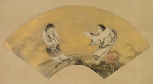 Hanshan en Shide (Kanzan en Jittoku) door Shikibu Terutada