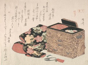 Dameswerkdoos en beddengoed, waarschijnlijk 1816 door Shinsai