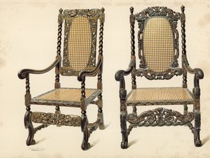 Stoel, eigendom van P Macquoid; Stoel, eigendom van Arthur S Cope