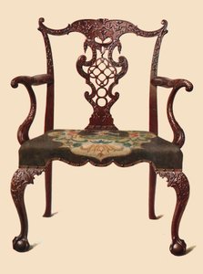 Mahoniehouten stoel, 1906 door Shirley Charles Llewellyn Slocombe