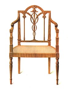 Satinwood stoel door Shirley Charles Llewellyn Slocombe