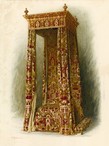 Gestoffeerd bed, Hampton Court Palace