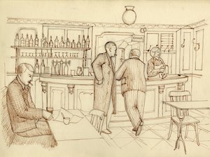 Caféscène, Parijs, Frankrijk, ca. 1951