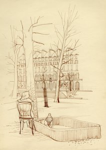 Kind spelend in zandbak, Parijs, Frankrijk, ca. 1951 door Shirley Markham