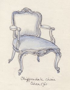 Chippendale stoel door Shirley Markham