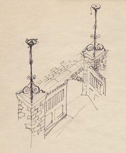 Dubbele poort, ca. 1950 door Shirley Markham