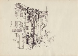 Huis met Mansardedak, Italië, ca. 1950 door Shirley Markham