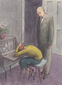 Man die over een Kromme Vrouw Staat