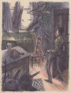 Scène uit De onzichtbare man: raam breken, 1953 door Shirley Markham