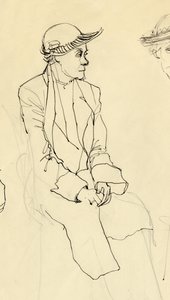 Zittende vrouw met hoed, 1953 door Shirley Markham
