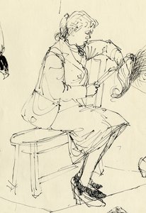 Zittende vrouw die leest, 1953