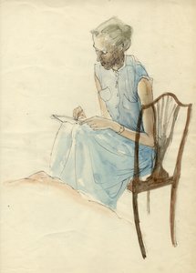 Zittende vrouw die schrijft, 1952