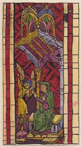 De Aankondiging aan St. Anna, sectie van glas-in-loodraam, 1951 door Shirley Markham