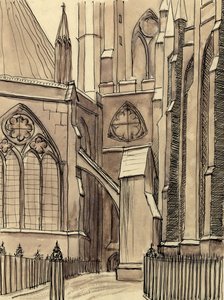 De Kapittelzaal, Westminster Abbey, Londen, ca. 1950 door Shirley Markham