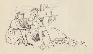 Vrouwen op het strand, zuidkust van Engeland door Shirley Markham
