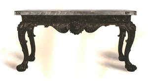 Geverfde houten tafel met Scagliola blad, 1906