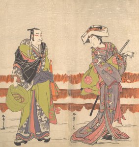Ichikawa Danjuro de Vijfde als een Komuso met een Mandhoed in Zijn Rechterhand, ca. 1775