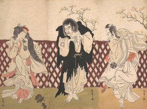 Ichikawa Danjuro IV in de rol van de monnik Mongaku uit het stuk Hana-zumo Genji-biki, 1775 door Shunsho