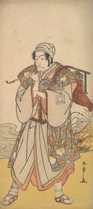 De acteur Danjuro III als een rondtrekkende handelaar, 1726-1792 door Shunsho