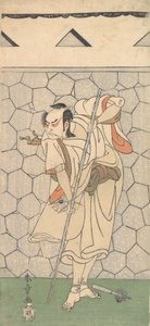 De eerste Nakamura Nakazo als krijger vermomd als een Rokubu, 1770 of 1771 door Shunsho