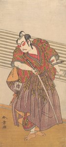 De tweede Ichikawa Yaozo als een samoerai door Shunsho