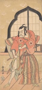 De derde Ichikawa Danzo als een samoerai gekleed in een ceremoniële Kamishimo, 1769 of 1770 door Shunsho