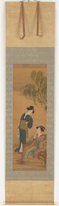 Twee vrouwen onder een wilgenboom, 1726-1792 door Shunsho