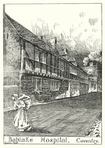 Bablake Hospital, Coventry (gravure) door Sidney Heath
