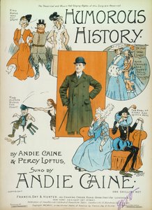 Humoristische Geschiedenis, cartoons op de omslag van een boek met bladmuziek door Sidney Kent