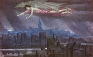 De Gouden Legende: Lucifer vliegt over de stad door Sidney Meteyard