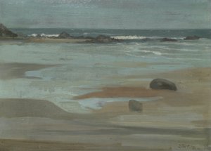 Strand, uitkijkend naar Zee
