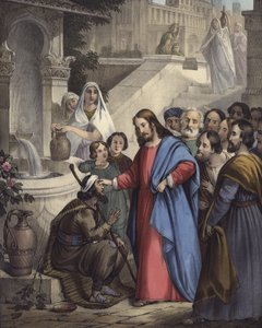 Jezus geeft een blinde het zicht terug door Siegfried Detler Bendixen