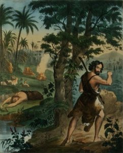 De moord op Abel, uit een bijbel gedrukt door Edward Gover door Siegfried Detler Bendixen