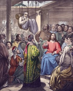 De zieke van de verlamming gebracht naar Christus door zijn vrienden door Siegfried Detler Bendixen