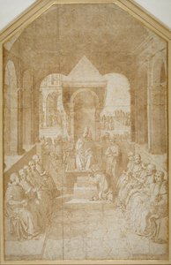 Aeneas Piccolomini kust de slipper van Paus Eugenius, naar Pinturicchio door Sienese School