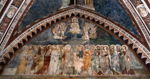 Christus in glorie door Sienese School