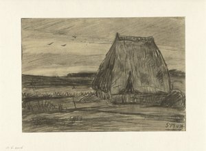 Landschap met hut door Sientje Mesdag van Houten