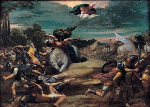 De Bekering op de Weg naar Damascus, 1590-1595 door Sigismondo Scarsellino