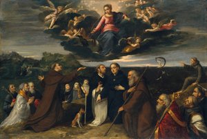 De Maagd aanbeden door heiligen, ca. 1609