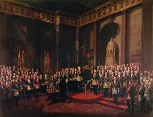 De Ontvangst van ZKH De Prins van Wales als Oud Grootmeester, 1 december 1869