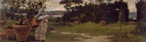 Tuin in Bellariva, circa 1884 door Silvestro Lega