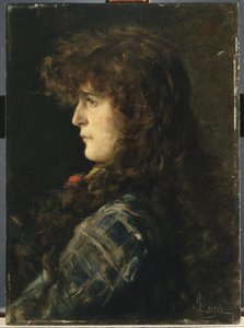 Hoofd van Vrouw of Gabbrigiana door Silvestro Lega