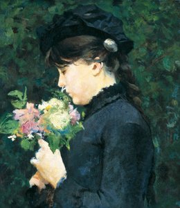 Portret van Eleonora Tommasi, door Silvestro Lega, olieverf op doek, 48x40 cm