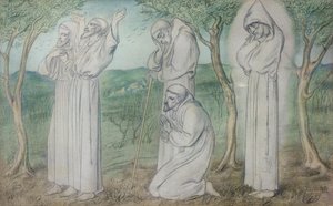 Een groep Franciscaner monniken door Simeon Solomon