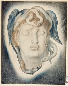 Het hoofd van Medusa, 1884 door Simeon Solomon